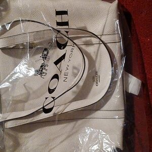 Coach May Authentic Pebbled Leather Tote Bag Style No. 1573 Chalk Brand New